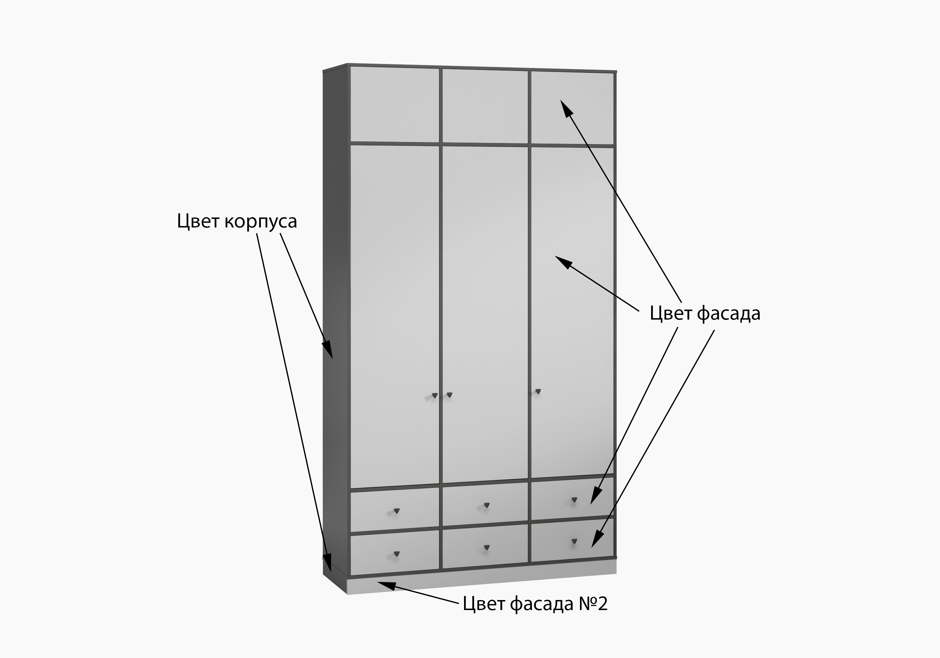 Распашной шкаф Виггинс-3.2 с антресолью